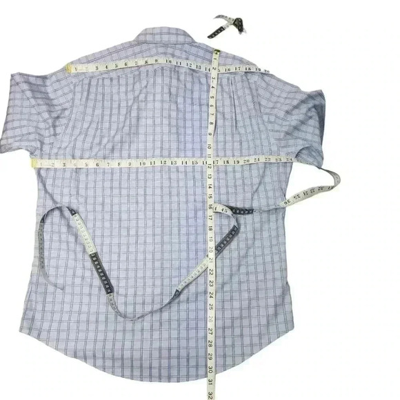 Nordstrom Smartcare Button Shirt Size 16 33 Wrinkle Free Cotton Blue White *READ - Picture 6 of 11